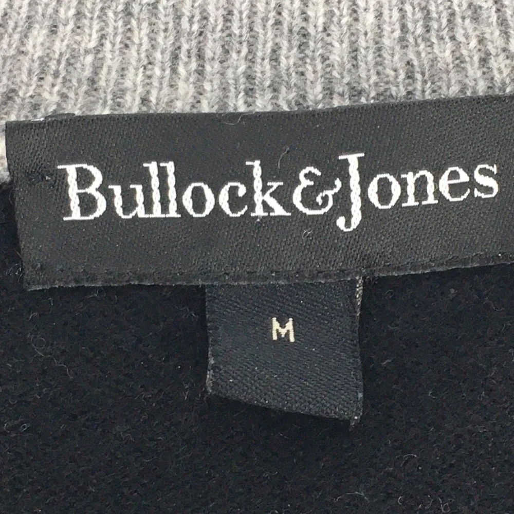 Bullock‎ & Jones Mens MediuM Argyle Quarter Zip Sweater 100% Cashmere Gray Black
